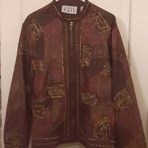Unique Keren Hart Brown Embroidered Jacket